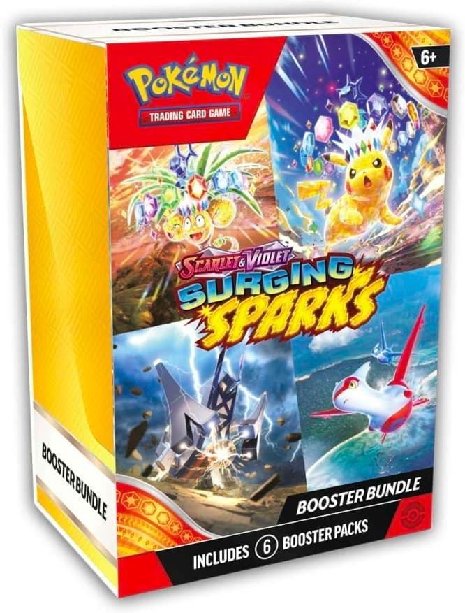 Pokémon TCG Surging Sparks Booster Bundle – förseglat knippe med 6 boosterpaket